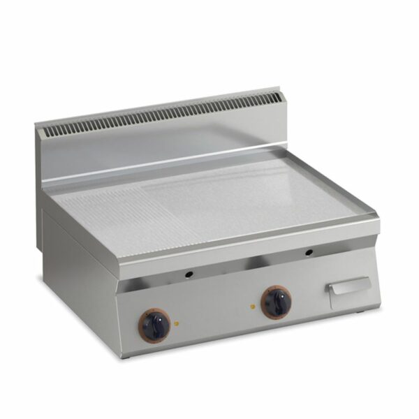 Elektro Grillplatte verchromt 1/3 gerillt Fläche 996x555mm 2 Heizzonen