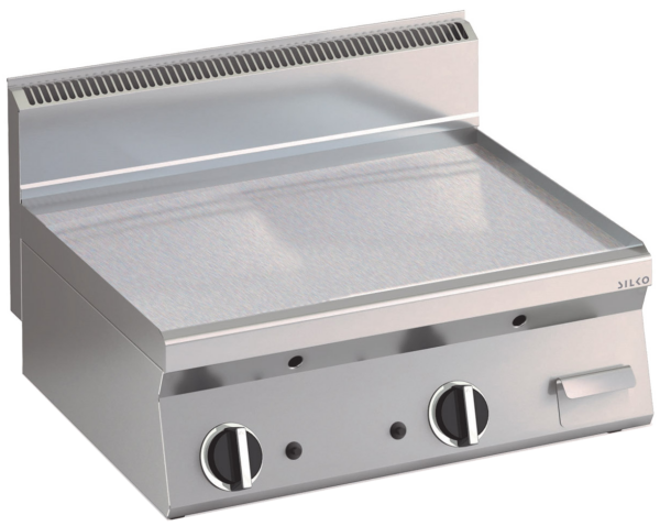 Gas Grillplatte geteilte verchromte Fläche 595x555mm 2 Heizzonen Tischgerät