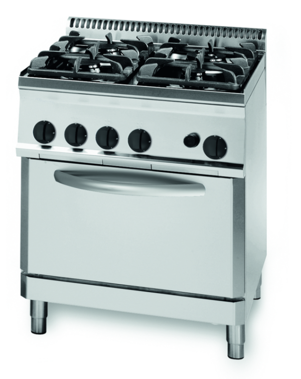 Gas-Herd mit 4 Brenner und Gas Backofen
