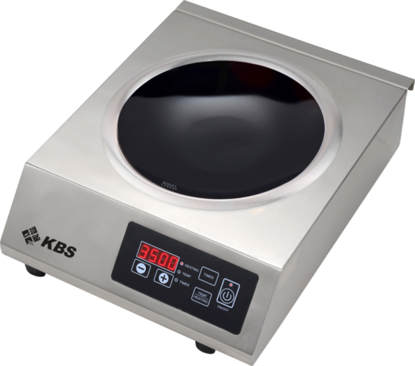 Induktionswok Edelstahlgehäuse 3,5 kW Schott-Ceran ® Glaskeramik-Kochfläche