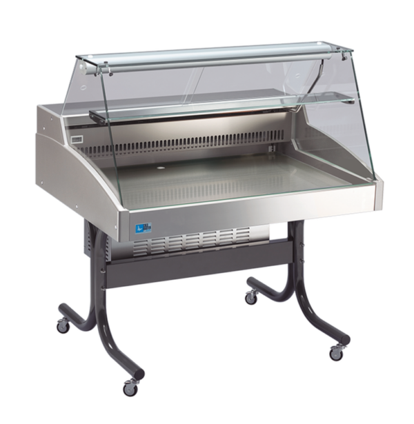 Mehrzweckvitrine Delicious 1500 C mit gebogenem Glasaufbau