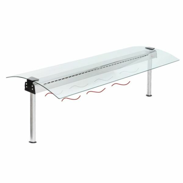 Glasaufbau beidseitig mit Beleuchtungs- und Heizelement für 4 GN