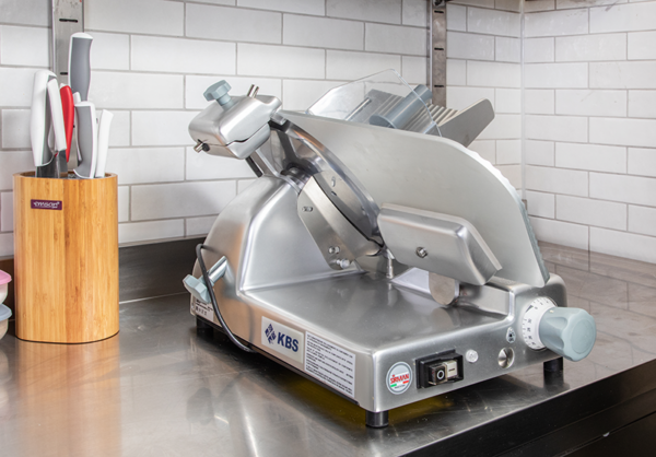 Aufschnittmaschine Schrägschneider Messer Ø 300mm IP 44 – Bild 2