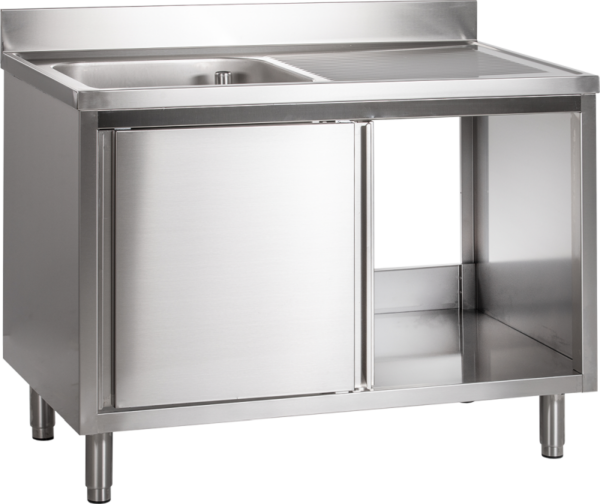 Spülschrank mit Schiebetüren B 120cm - Becken links – Bild 3