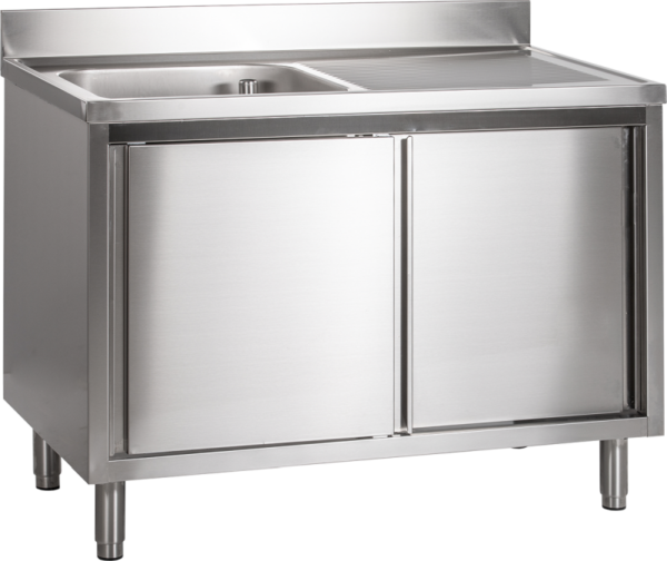 Spülschrank mit Schiebetüren B 120cm - Becken links – Bild 4