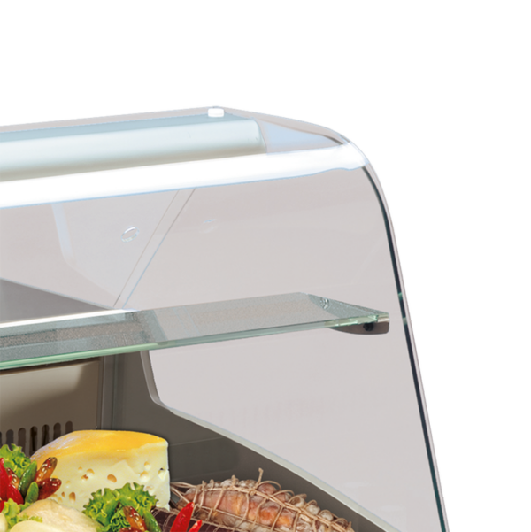 Mehrzweckvitrine Delicious 1500 C mit gebogenem Glasaufbau – Bild 2