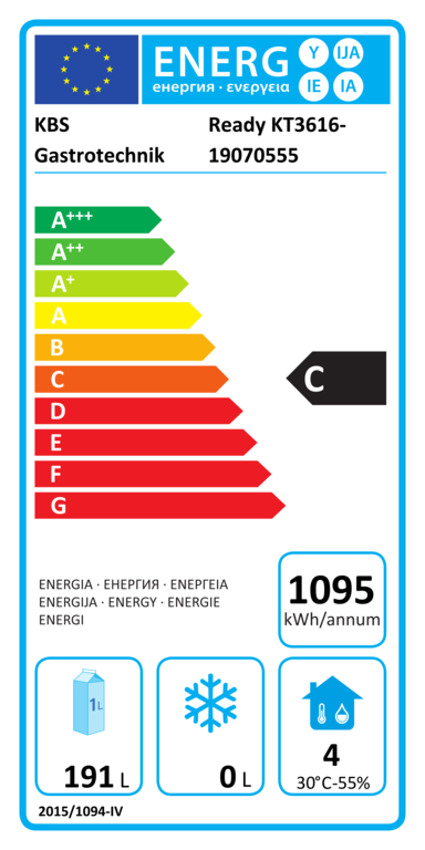Kühltisch Ready KT3616 mit Arbeitsplatte, Aufkantung 6 halbe Schubladen – Bild 3